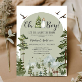 Oh Boy Adventure Pine Forest Weihnachtsdusche Einladung