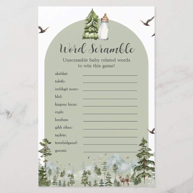 Oh Boy Adventure Pine Forest Word Scramble Game (Vorderseite)