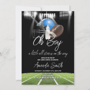 Oh Boy American Football Little Star Baby Dusche Einladung