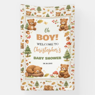 Oh Boy Aquarell Wald Bär Baby Shower Banner