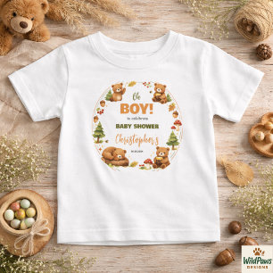 Oh Boy Aquarell Wald Bär Baby Shower T-shirt