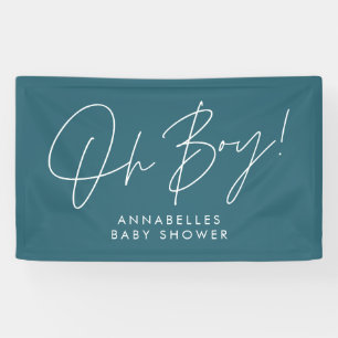 Oh Boy Baby Dusche Drehbuch moderne aquamarine, el Banner