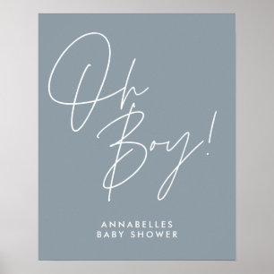 Oh Boy Baby Dusche Drehbuch moderne Baby Blue eleg Poster