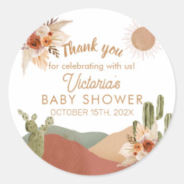 Oh Boy Baby Dusche Round Sticker | Boho Southwest