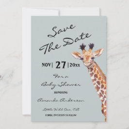 Oh Boy Baby Giraffe Baby Dusche Save The Date