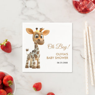 Oh Boy Baby Giraffe Niedlich Boy Baby Shower Serviette