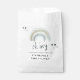 Oh Boy Baby Shower Blue Boho Rainbow Vielen Dank Geschenktütchen