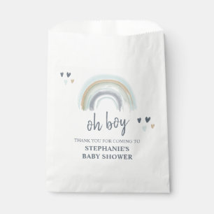 Oh Boy Baby Shower Blue Boho Rainbow Vielen Dank Geschenktütchen
