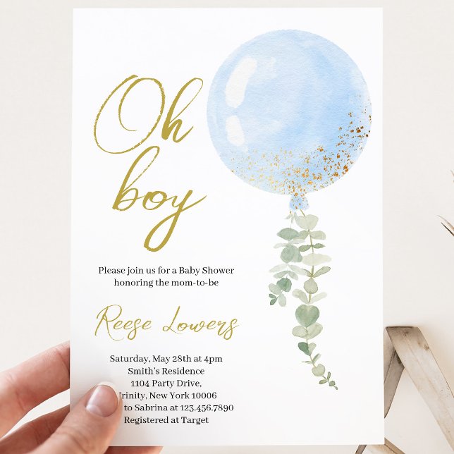 Oh Boy Baby Shower Einladung (Von Creator hochgeladen)