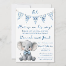 Oh Boy Baby Shower Einladung mit Buchwunsch