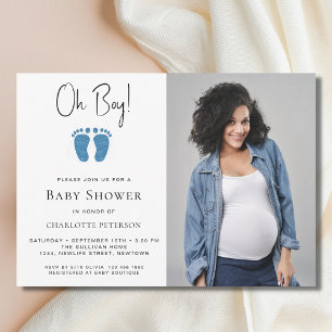 Oh Boy Baby Shower Foto Einladung