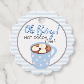 Oh Boy Baby Shower | Heiße Kakaombe Geschenkanhänger