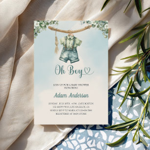 Oh Boy Baby Shower Invite - Watercolor Boy Outfit Einladung