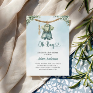 Oh Boy Baby Shower Invite - Watercolor Boy Outfit Einladung
