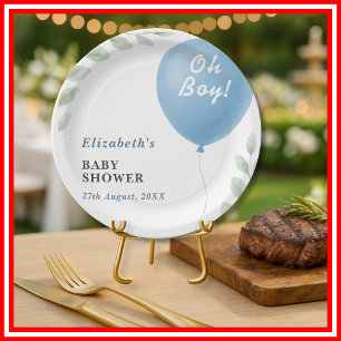 Oh Boy Baby Shower Modern Pappteller