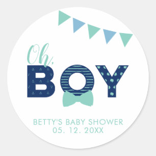 Oh Boy Baby Shower   Party Favor Danke Aufkleber