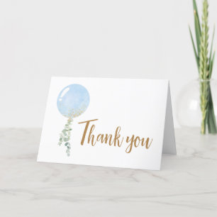 Oh Boy Balloon Baby Dusche Dankeskarte