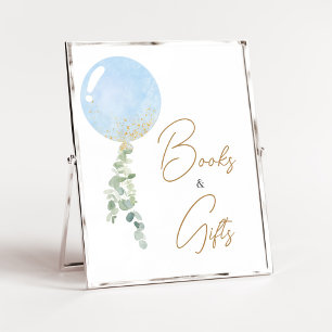 Oh Boy Balloon Baby Shower Bücher und Geschenke Poster