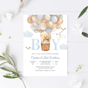 Oh Boy Balloon Baby Shower Einladung