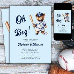 Oh Boy Baseball  Babyparty Süßer Bär Einladung
