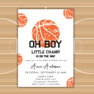Oh Boy Basketball Game Sport Baby Dusche Party Einladung