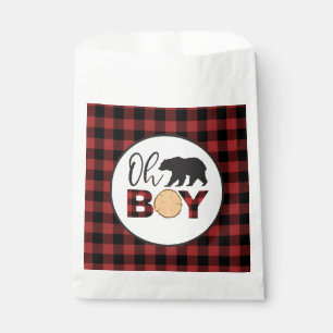 Oh Boy Bear Buffalo Kariert Baby Dusche Geschenktütchen