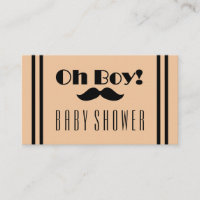 Oh Boy Black Mustache Baby Showeinlage Einladung