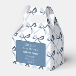 Oh Boy Blue Bows Coquette Baby Dusche Gefallen Box Geschenkschachtel