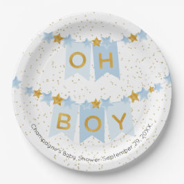 Oh Boy Blue Bunting Flags Baby Showroom Pappteller