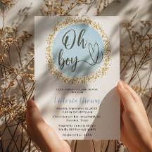 Oh Boy Blue Gold Confetti Baby Dusche