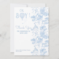 Oh, Boy Blue Toile Safari Animal Baby Dusche