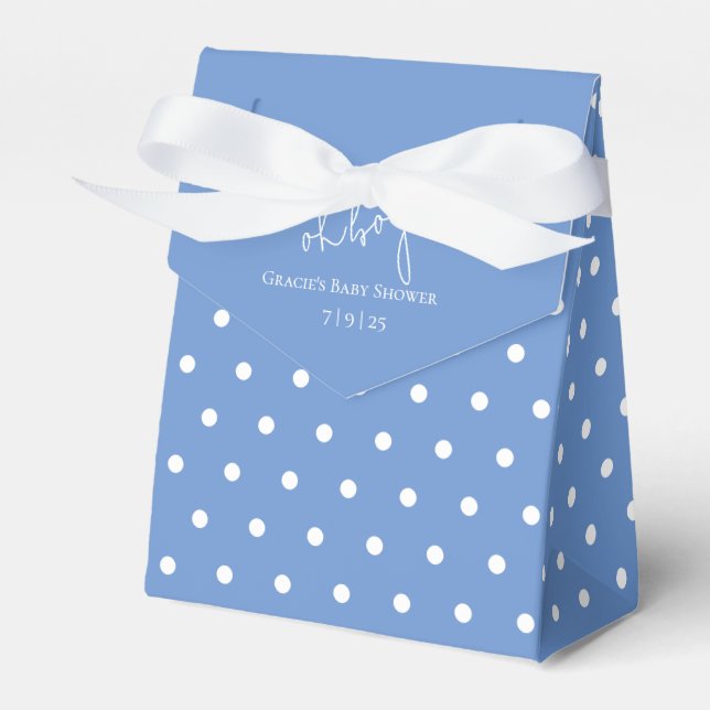 Oh Boy Blue und White Boy Baby Dusche Geschenkschachtel (Vorderseite)
