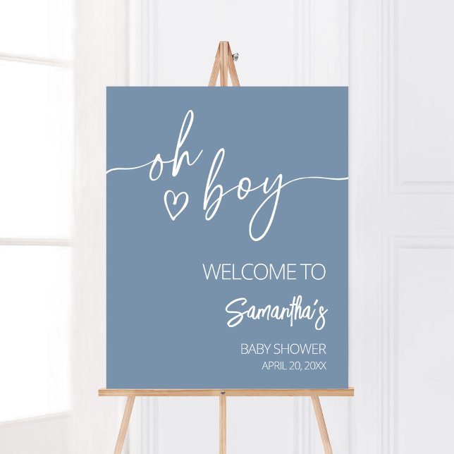 Oh Boy Boho Minimalistisch Baby Dusche Willkommen Poster (Boho Minimalist Baby Shower Welcome Sign)