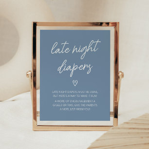 Oh Boy Boho Minimalistisch Spate Night Diapers Poster