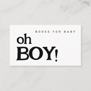 Oh Boy Books for Baby Minimalistic Baby Shower Begleitkarte