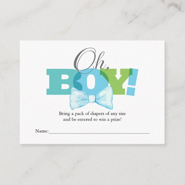 Oh, Boy Diaper Beilage Karte (Vorderseite)