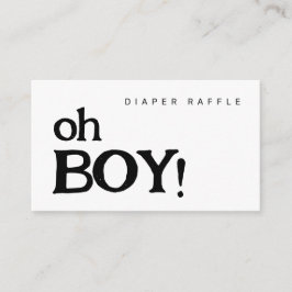 Oh Boy Diaper Raffle Minimalistisches Baby Dusche Begleitkarte