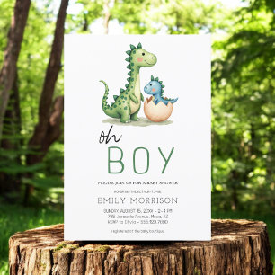 Oh Boy Dinosaur Niedlich Baby Boy Dusche Einladung