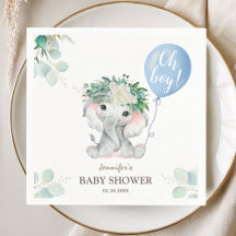 Oh Boy Elephant Baby Dusche Niedlich Blue Balloon