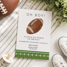 Oh Boy Football Baby Dusche Einladung