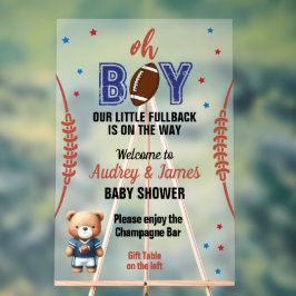 Oh Boy Football Thema Kinderdusche Acrylschild