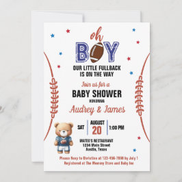 Oh Boy Football Theme Baby Shower Einladung