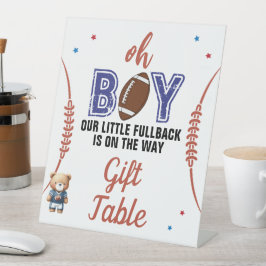 Oh Boy Football Theme Pedestal Sign Sockelschild