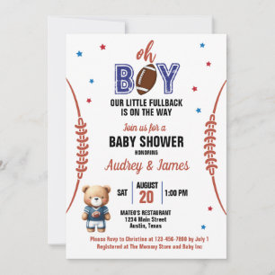 Oh Boy Football-Themen-Baby-Party Einladung