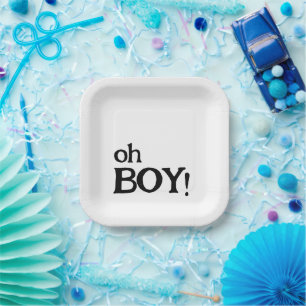 Oh Boy Fun Minimalistische Babydusche Pappteller