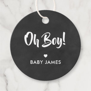 Oh Boy Gift Tag, Baby Dusche Geschenk Tag, Halbpen Geschenkanhänger