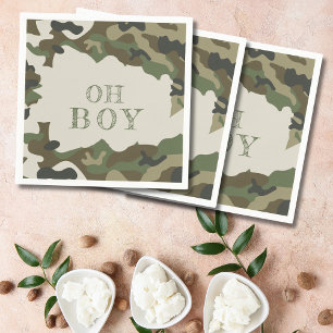 Oh Boy Green Camouflage Baby Dusche Serviette