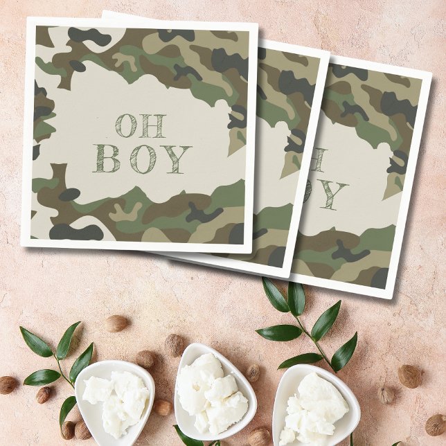 Oh Boy Green Camouflage Baby Dusche Serviette (Von Creator hochgeladen)