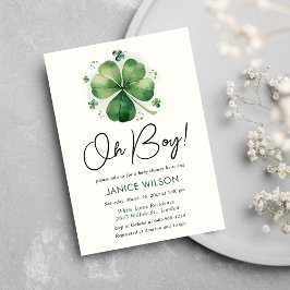 Oh Boy Green Kleeblatt St Patricks Day Baby Shower Einladung