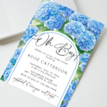 Oh Boy Hydrangea Blue Flowers Baby Dusche
